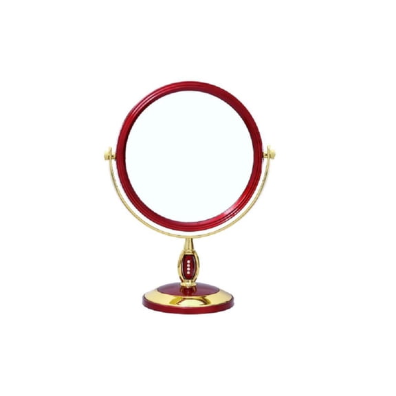 Godder Red 1pc Double-Sided Revolving Mirror Traditional Dowry Tabletop Wedding Mirror 11.8*4.9inch
