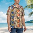 thumbnail image 3 of Balery Funny Dogs Family Camisas hawaianas de manga corta para hombre, camisas playeras de corte holgado, camisas de vacaciones con botones,X-Large, 3 of 7