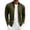 Army Green, variant on Mens Rib Collar Open Front Jacket Full Zip Loose Fit Smooth Casual Outerwear with Side Slip Pockets for Daily Streetwear(Red/L)
