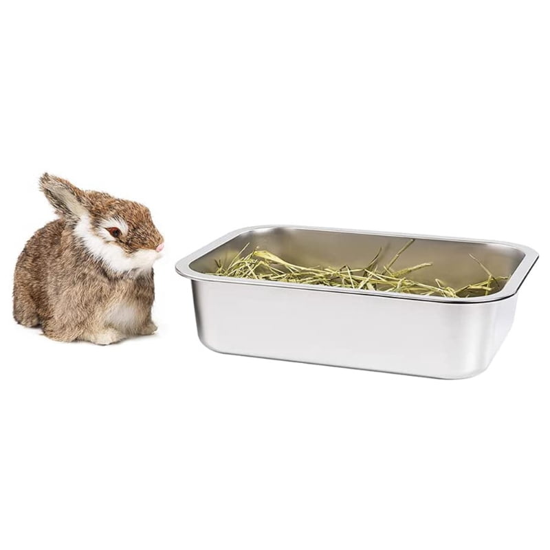 Stainless Steel Litter Box for Cat and Rabbit Odor Control Litter Pan Pet Gift