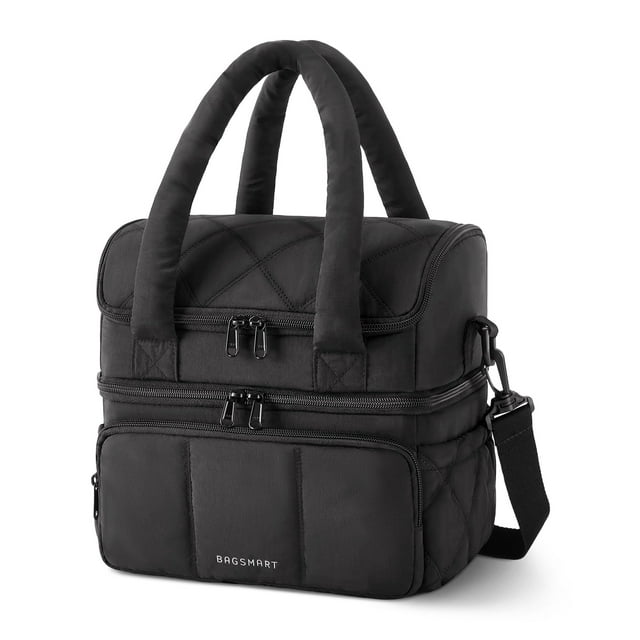 Lonchera BAGSMART con aislamiento de dos pisos, negra