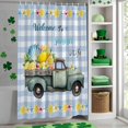 thumbnail image 4 of Shower Curtain, Farm Trucks Summer Life Quote Waterproof Shower Curtain Set with Hooks for Bathroom Showers,Stalls and Bathtubs,72x72In Watercolor Blue Plaid, 4 of 9