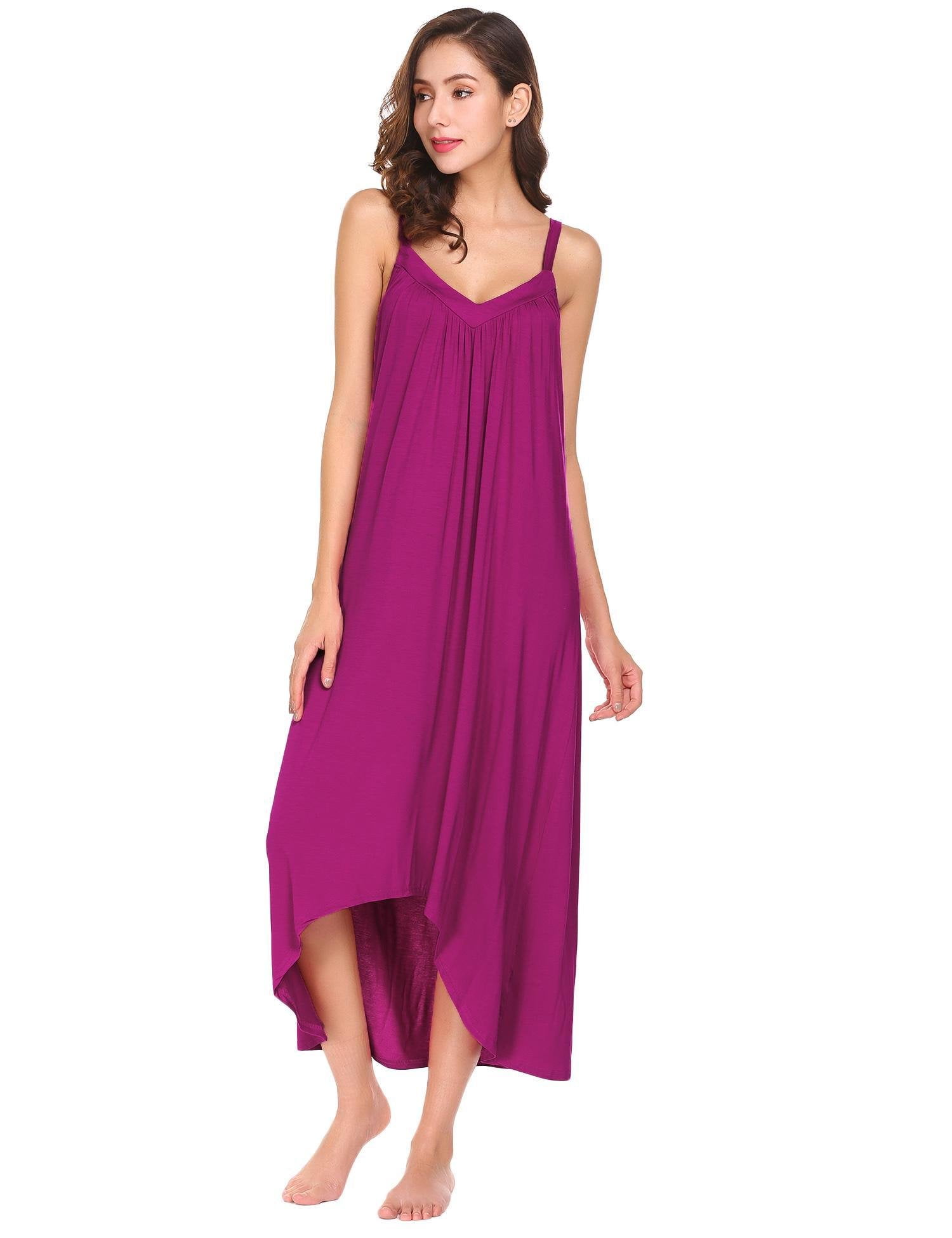 U.Vomade Women's Long Nightgowns Dress Soft Cotton Sleepwear Sexy