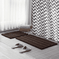 thumbnail image 3 of Subrtex Soft 2-piece Luxury Chenille Striped Bathroom Rug, Chocolate, (16" x 24"+ 20" x 32"), S+M Combination, 3 of 7