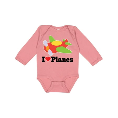 

Inktastic I Love Planes Cute Airplane Gift Baby Boy or Baby Girl Long Sleeve Bodysuit