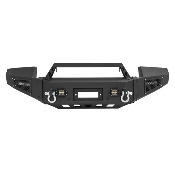KOJEM Front Bumper Assembly With 2Pcs D-Ring Fit for 2011-2014 GMC Sierra 2500/3500HD W/Winch Plate Lights