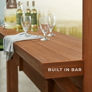 Backyard Discovery Ashland 14x10 Cedar Wood Outdoor Pergola Kit, Trellis Roof, Bar Top