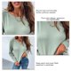 thumbnail image 3 of Jersey De Punto Suéter Superior, Cuello Redondo Hebilla Transpirable Hombro Mujeres Top De Punto Para Mujer Para El Trabajo Para Citas ANGGREK Verde guisante XL, 3 of 5