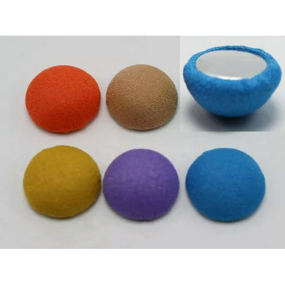 U8MO 50 Mixed Color Fabric Covered Round Flatback Half Ball Cabachons 11mm 15mm Craft-Plain Color Style-11mm