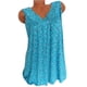 thumbnail image 3 of Camiseta sin mangas con cuello en V sin mangas, chaleco holgado para mujer, camiseta de verano, azul claro, M Yuarrent AP001998-14, 3 of 5