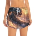 thumbnail image 2 of Daiia Mythical Serpent Mountain Sunrise Pattern Women's 2 in 1 Running Shorts - Lightweight Athletic Workout Gym Yoga Shorts Liner with Phone Pockets-Large, 2 of 7