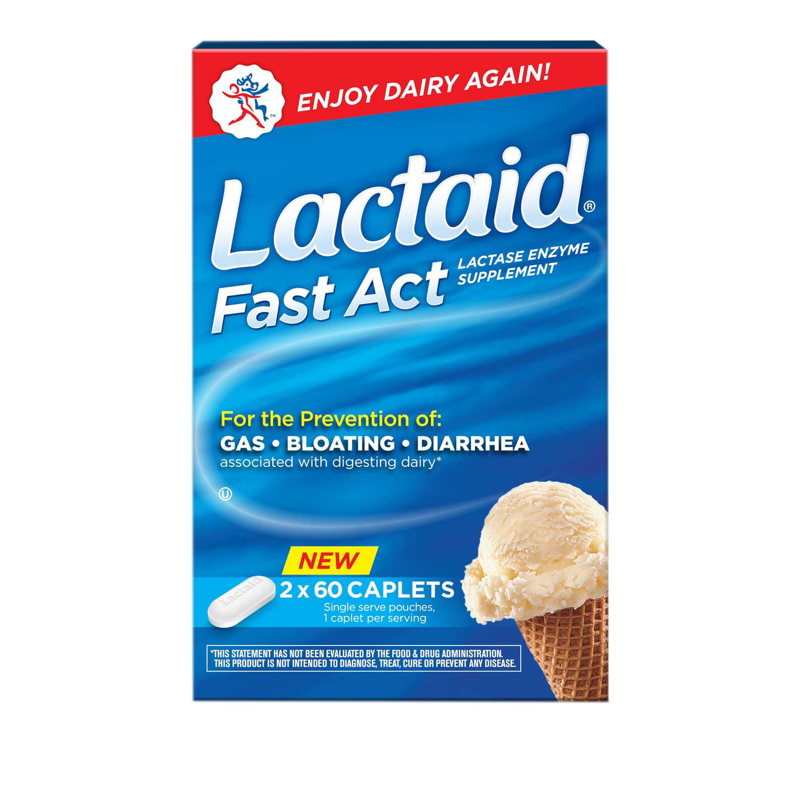 Product of Lactaid Fast Act Lactose Intolerance Caplets, 2 pk./60 ct