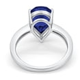 thumbnail image 3 of Pear Teardrop Bridal Ring Round Blue Sapphire CZ 925 Sterling Silver Size 9, 3 of 4