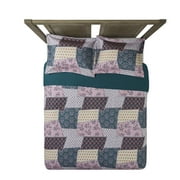 Mainstays Eliza Mauve Patchwork Multicolor Quilt, Full/Queen