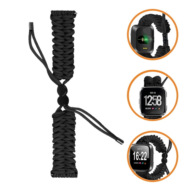 OULII Fitness Tracker Watch Straps Adjustable Nylon Black for Daily Use 1Pcs