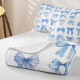 thumbnail image 4 of Erosebridal Kawaii Ribbon Bowknot Bed Spread Queen,Girly Bowtie Ribbon Kids Queen Coverlet Set,3-Piece, 4 of 7