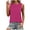Hot Pink, variant on GaThRRgYP Chic Women's Sleeveless Blouse,Women's Fashion Solid Round Neck Short Sleeves Casual T-Shirt Top Beige S