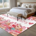 thumbnail image 4 of 5x8 Area Rugs for Living Room, Valentine's Day Non Slip Area Rugs for Kitchen Bedroom Entryway, Spring Watercolor Cake Pink Red Washable Carpet Runner Rug Floor Mats for Bedroom Home Decor, 4 of 8