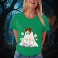 thumbnail image 6 of TOWED22 Halloween Cute Ghost Wear Bow T-Shirts for Women Graphic Short Sleeve Tees Cotton Crew Neck T Shirt Casual Tops(Green,M), 6 of 8