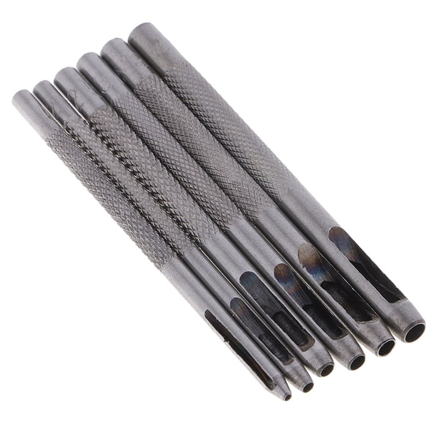 Juego de perforaciones para agujeros huecos Sunnimix 6pcs Agujero De Cuero Punzón 1mm 2mm 2.5mm 3mm 3.5mm 4mm