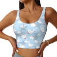 thumbnail image 1 of Balery Cute Goose On A Blue Sky Sujetadores deportivos con espalda cruzada para mujer, acolchados, sin costuras, de alto impacto, ideales para yoga, gimnasio, entrenamiento y fitness.-Medium, 1 of 8