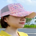 thumbnail image 4 of Summer Sequin Mesh Casual Breathable Sunshade Sunscreen Cap, 4 of 7