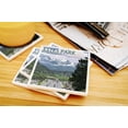 thumbnail image 3 of Lantern Press Ceramic Coaster Set, Estes Park, Colorado, Town Scene, Cork Back, Absorbent, Unique Art, 3 of 3