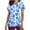Light Blue, variant on Sexlip Womens Swimsuit Set Bold Floral Print Cover Up Design V Neck Short Sleeve Loose Silhouette Sun Protection Fabric for Beach Wear Blue XXL