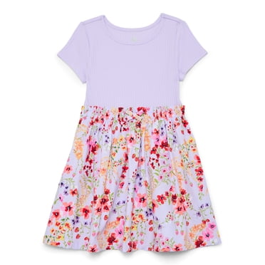 Wonder Nation Toddler Girls Poplin Dress, Sizes 12M-5T