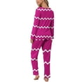 thumbnail image 4 of CLOISE Pjs Sets for Women Two-Piece Soft Long Sleeve Sleepwear Tops and Casual Lounge Pants Pajama Sets Cozy Striped Graphic Cute Pjs, 4 of 6