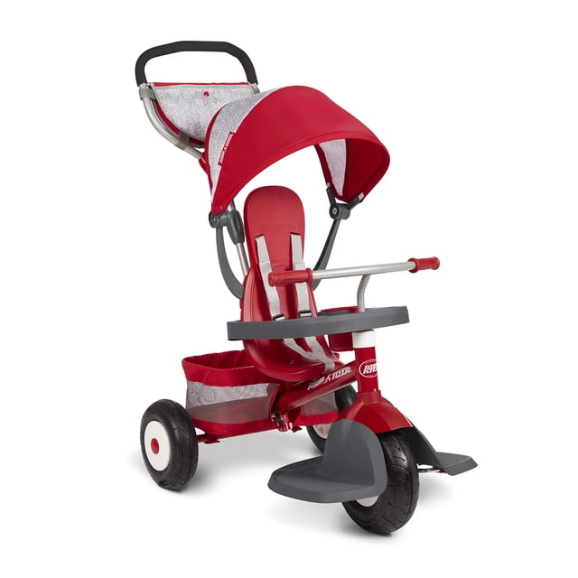 Radio Flyer Ultimate Stroll 'N Trike todo terreno, triciclo para niños y niños pequeños, bicicleta roja para niños pequeños, para edades de 9 meses a 5 años, neumático de aire