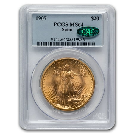 1907 $20 St Gaudens Gold Double Eagle MS-64 PCGS CAC