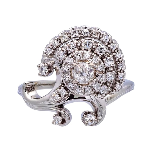 Diamond Cluster Ring, Women's Cocktail Diamond Ring, Halo Diamond Engagement Weddign Ring, 925 Sterling Silver, 2.4 Ct Simulated Diamond, Mother's Day Gift