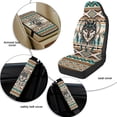 thumbnail image 6 of Xixirimido 5Pcs Car Seat Covers & Seatbelt Covers & Center Console Cover Set Universal Auto Accessories Fit for SUV Sedan Van Truck Leather Front Seat Cover, Ethnic Tribal Wolf Dream Catcher, 6 of 8