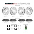 thumbnail image 2 of Power Sport Front Rear Brakes and Rotors Kit |Front Rear Brake Pads| Brake Rotors and Pads|Ceramic Brake Pads and Rotors|Hardware Kit BLCC.61096.42, 2 of 6