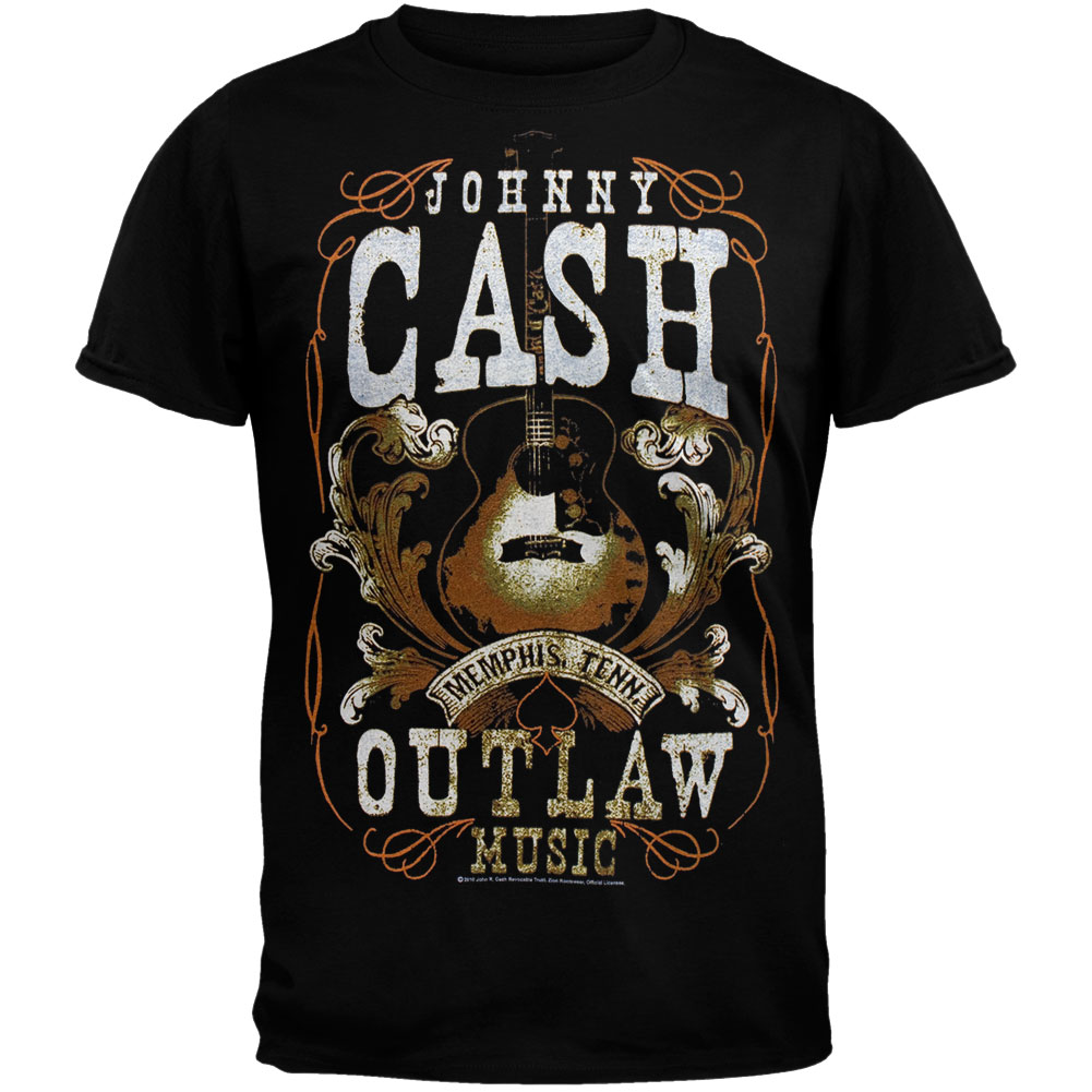 Johnny Cash Men's Outlaw Music Concert Poster Short Sleeve T Shirt ...