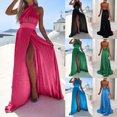 thumbnail image 1 of Gspmoly Robes d'Été pour Femmes, Robe d'Été pour Femmes Aguichant Unie Sans Manches avec Fente au Cou et Ourlet, Longues Robes, Robes de Cocktail pour Femmes en Liquidation, 1 of 9