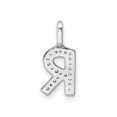 thumbnail image 4 of 14K White Gold Initial -R- Pendant Charm with Accent Diamonds (NO CHAIN), 4 of 5