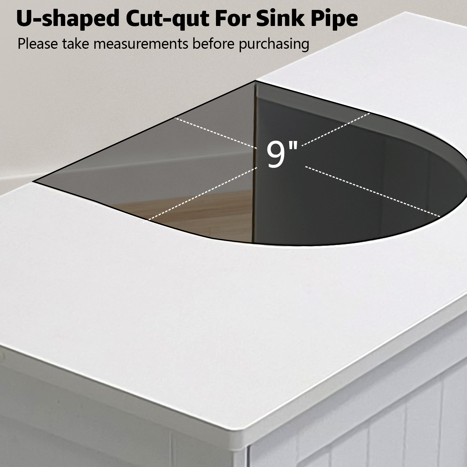 XYJBHB Bathroom Sink Cabinet Gray Pedestal Sink Storage Vanity Organizer with 2 Doors Adjustable Shelf Small Under Sink Unit Space Saver 24" x 12"x 24", White