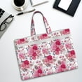 thumbnail image 6 of Honeii Peonies And Roses Print Canvas Tote Bag with Compartments Laptop Tote Bag Large Tote Bag, 6 of 8