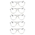thumbnail image 2 of EYE ZOOM 5 Pack Metal Frame Aviator Style Reading Glasses with Spring Hingedd for Men and Women (Silver, Strength: +1.25), 2 of 5