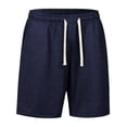 thumbnail image 6 of Besolor Mens Sweat Shorts Casual Loose Wide Leg Drawstring Elastic Waist Workout Running Shorts with Pockets(X-Large,Navy), 6 of 6