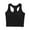 Black, variant on Workout Tops for Women Seamless Crew Neck Racerback Stretchy Tee Soft Breathable Athletic Cropped Shirt with Built-In Bra