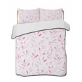 thumbnail image 2 of Quilts Twin XL Size, Pink Leaf Soft Comforter Bedding Set for Bed, Modern Botanical Foliage Plant Country Flower Lightweight Quilted Bedspread with Pillow Cover(2 Pieces) for All Season, 68x98 Inch, 2 of 6