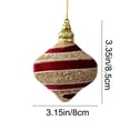 thumbnail image 2 of Striped Christmas Ball Ornament, 3.4x3.1x3.1in Foam Hanging Decor, Elegant Red Gold Glossy Finish, for Christmas Tree Holiday Display, 2 of 5