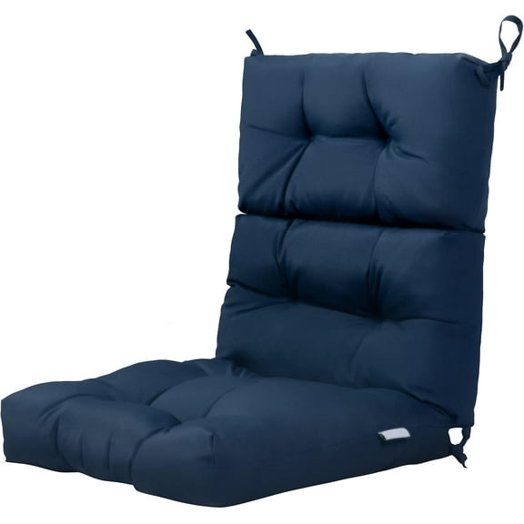 QRKD 45” x 22” x 4.5”, High Back Tufted Seat Ties, Waterproof All-Weather Indoor Rocking Replacement Pads Outdoor Chair Cushions, Navy