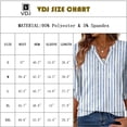 thumbnail image 2 of VDJ Womens Tunic Tops 3/4 Length Sleeve Dressy Casual V Neck Shirts Business Work Striped Printed Flowy Tee Clothes Size XL, 2 of 6