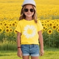 thumbnail image 2 of yocbz Girl Top Shirts for Toddler Baby Girl Cute Summer T-Shirt Floral Short Sleeve Tees Tops Casual Clothes Yellow,Size for 11-12 Years, 2 of 4