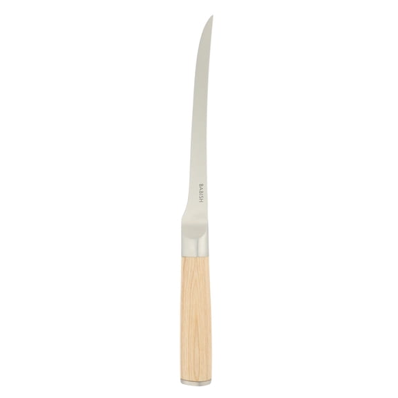 Babish 1.4116 German Stainless Steel Boning & Fillet Knife with Light Pakka Wood Handle – 6-Inch Full-Tang Flexible Kitchen Knife for Meat, Poultry, Fish & Precision Butchering