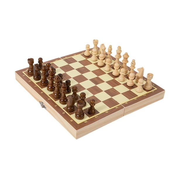 Juego de ajedrez,Juego de ajedrez Juegos de mesa de viaje Tablero de ajedrez plegable,Tablero de ajedrez de madera portátil de bolsillo,juego educativo,Juegos familiares Juguetes educativos